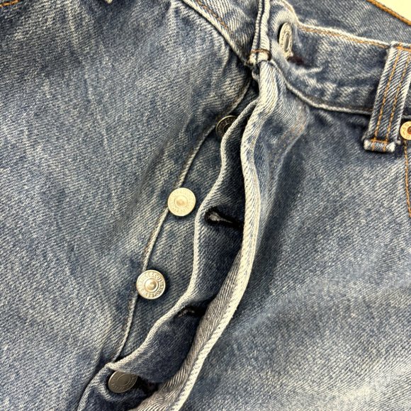 LEVI'S 501 Red Tab Button Fly Distressed Work Jeans VTG ’93 - Picture 3 of 11